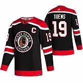 Chicago Blackhawks 19 Jonathan Toews Black Adidas 2020-21 Reverse Retro Alternate Jersey Dzhi,baseball caps,new era cap wholesale,wholesale hats